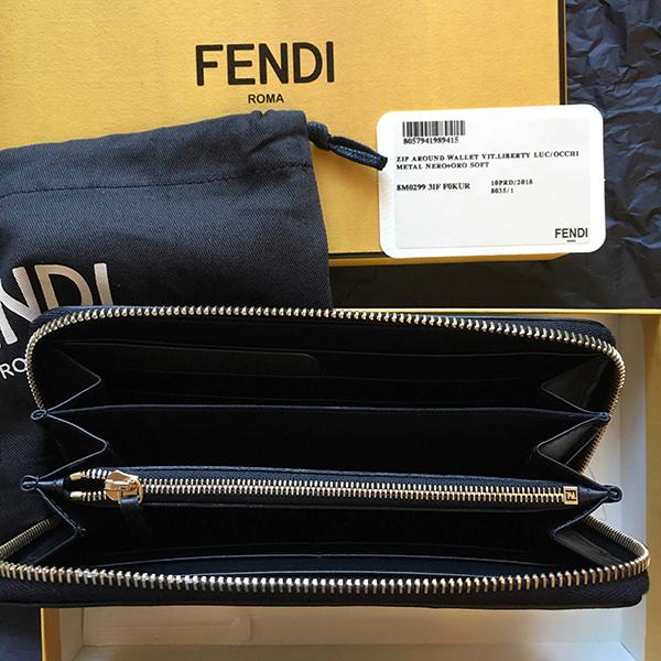 関税込SS19FENDIメタルバッグバグズ ジップアラウンドレザー財布 8M02993IFF0KUR